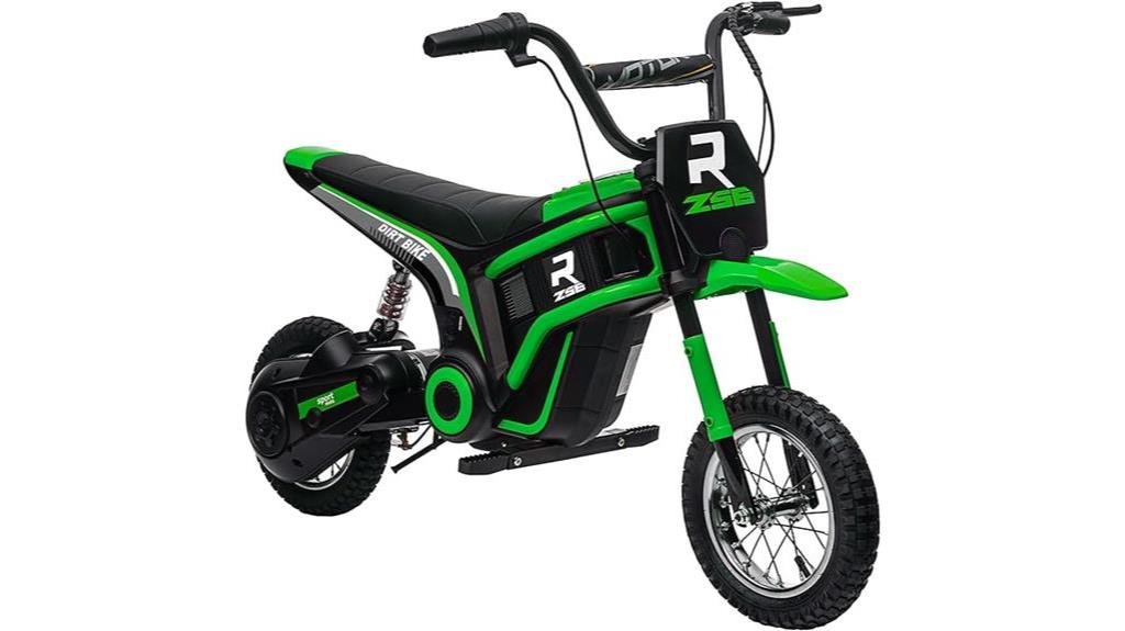 electric dirt bike for ages 13 24v 350w green