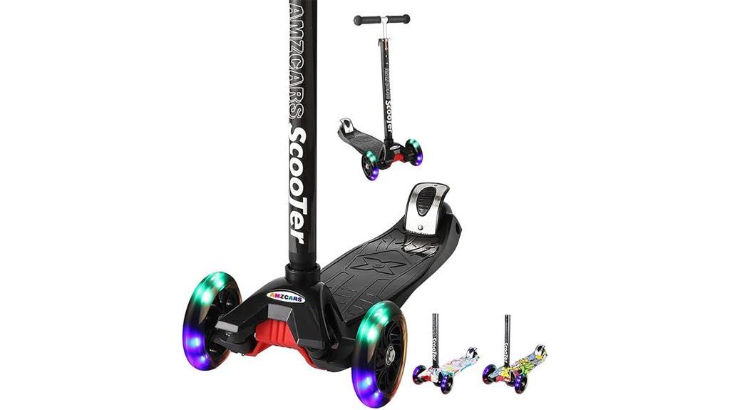 kid friendly kick scooter with 3 wheels and adjustable height
