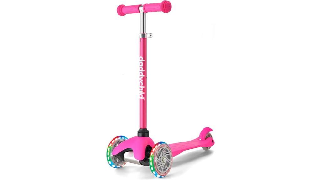 kid friendly scooter with illuminated wheels