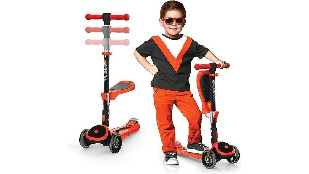 led wheel toddler scooter with adjustable handles