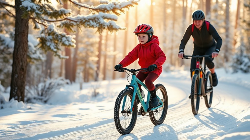 winter cycling with kids
