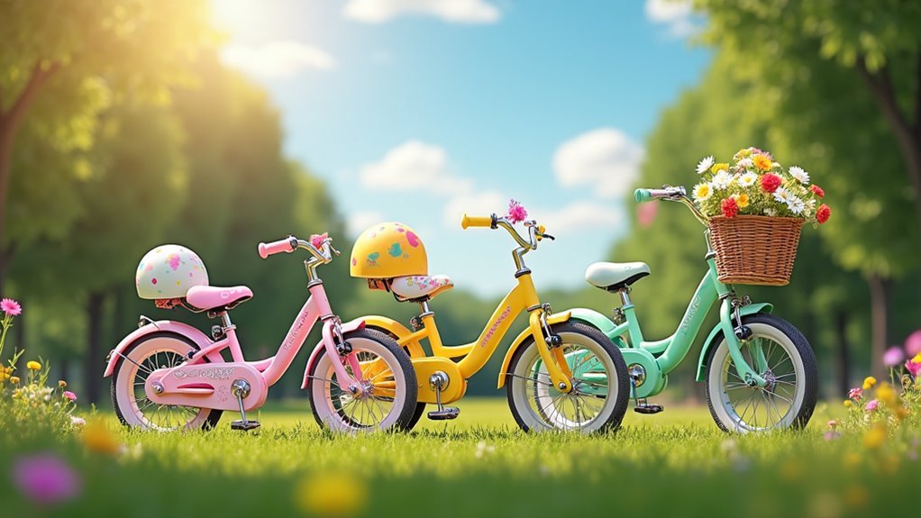 adorable vibrant girls bicycles